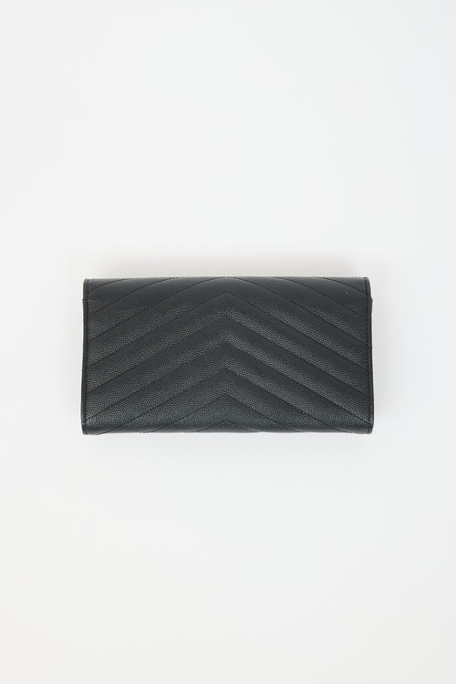 Saint Laurent Leather Cassandre Wallet