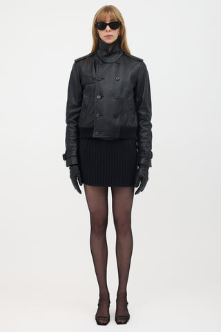 Saint Laurent Leather Cropped Jacket