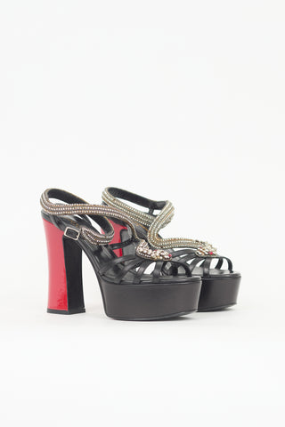 Saint Laurent Leather Embellished Heel