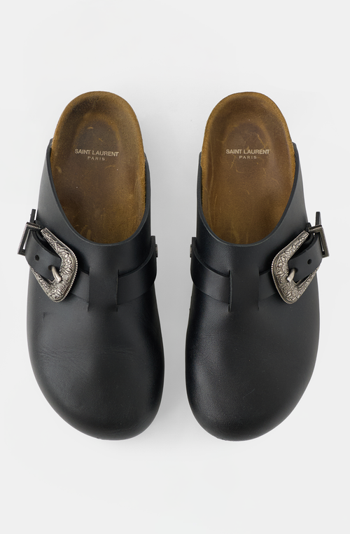 Saint Laurent Leather Jimmy Clog Mule