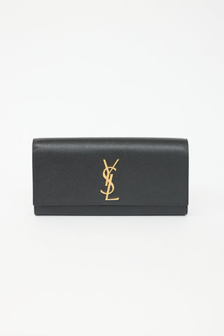 Saint Laurent Leather Kate Cassandre Clutch