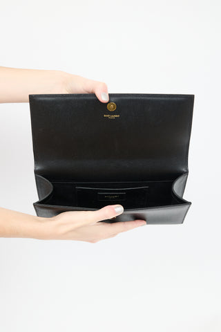 Saint Laurent Leather Kate Cassandre Clutch