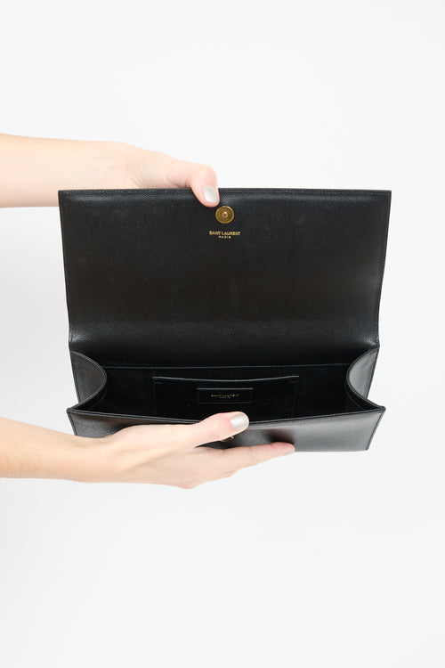 Saint Laurent Leather Kate Cassandre Clutch