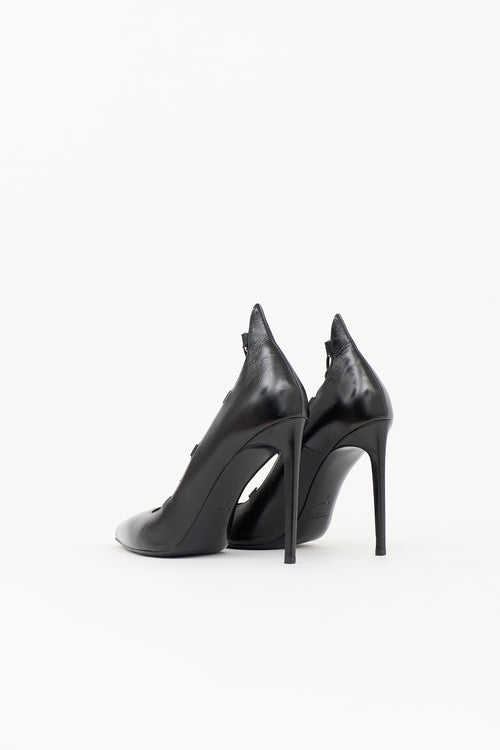 Saint Laurent Leather Thorn Lace Up Pump