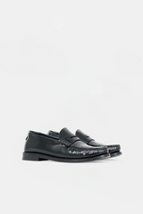 Saint Laurent Leather Logo Penny Loafer
