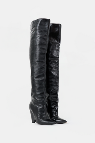 Saint Laurent Leather Niki Thigh Boot