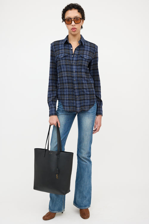 Saint Laurent Leather North South Shopping Tote