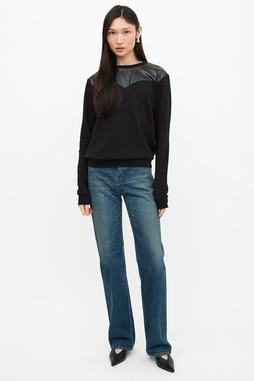 Saint Laurent Leather Panelled Sweater