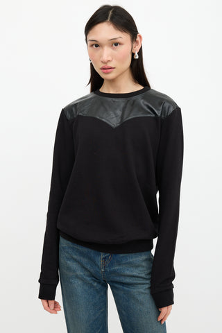 Saint Laurent Leather Panelled Sweater
