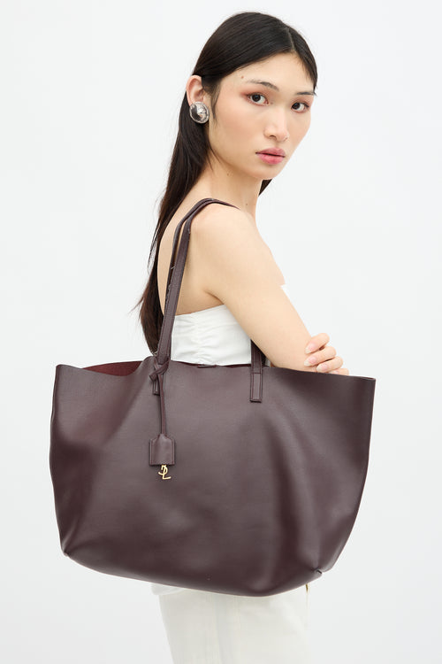 Leather Shopping Tote Bag