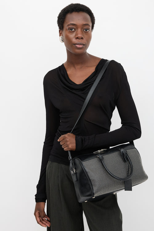 Saint Laurent Leather Studded Classic Duffle 6 Bag