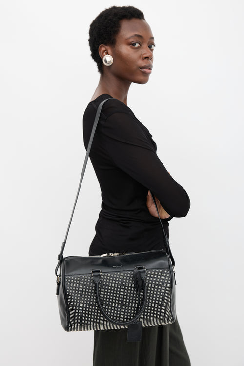 Saint Laurent Leather Studded Classic Duffle 6 Bag