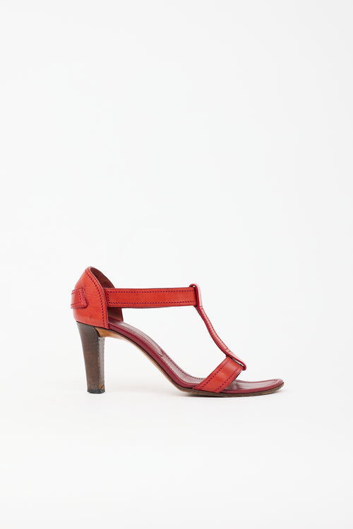 Saint Laurent Leather T-Strap Sandal