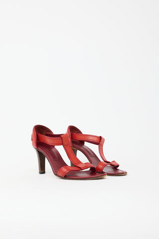 Saint Laurent Leather T-Strap Sandal