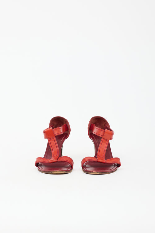 Saint Laurent Leather T-Strap Sandal