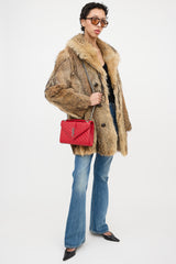 Saint Laurent Leather Triquilt Medium Envelope Shoulder Bag