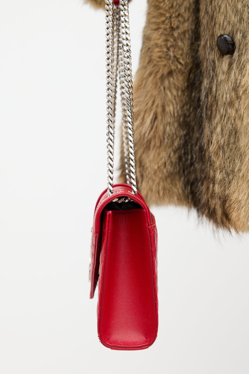 Saint Laurent Leather Triquilt Medium Envelope Shoulder Bag