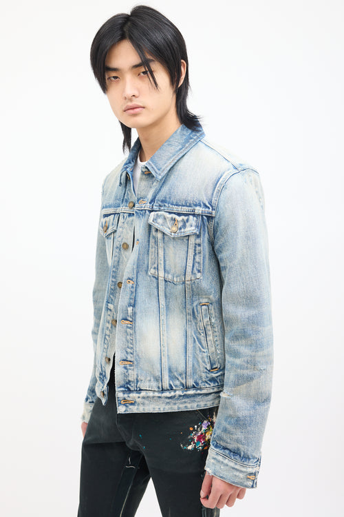 Saint Laurent Light Acid Wash Denim Jacket