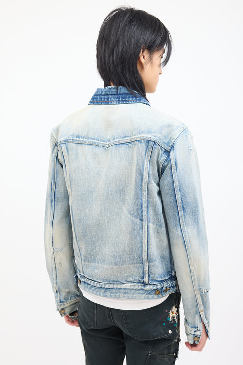 Saint Laurent Light Acid Wash Denim Jacket