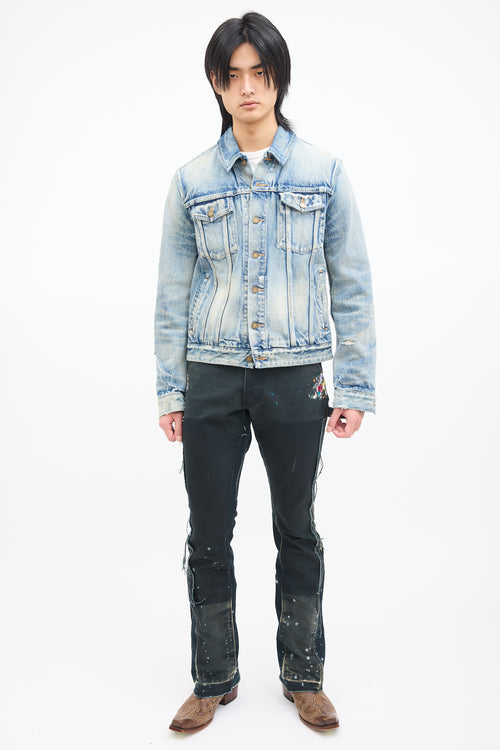 Saint Laurent Light Acid Wash Denim Jacket