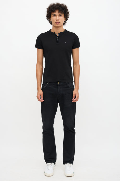Saint Laurent Logo Collarless Polo