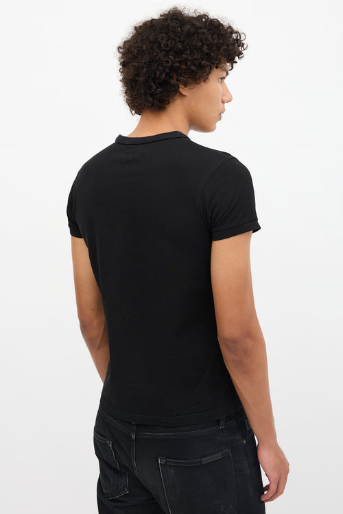 Saint Laurent Logo Collarless Polo