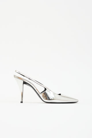Saint Laurent Metallic Leather Tom Dream Heel