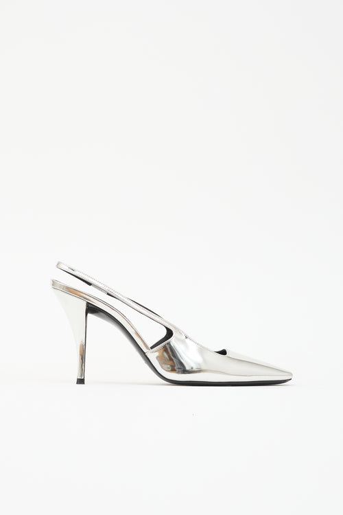 Saint Laurent Metallic Leather Tom Dream Heel