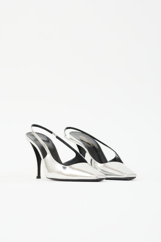 Saint Laurent Metallic Leather Tom Dream Heel