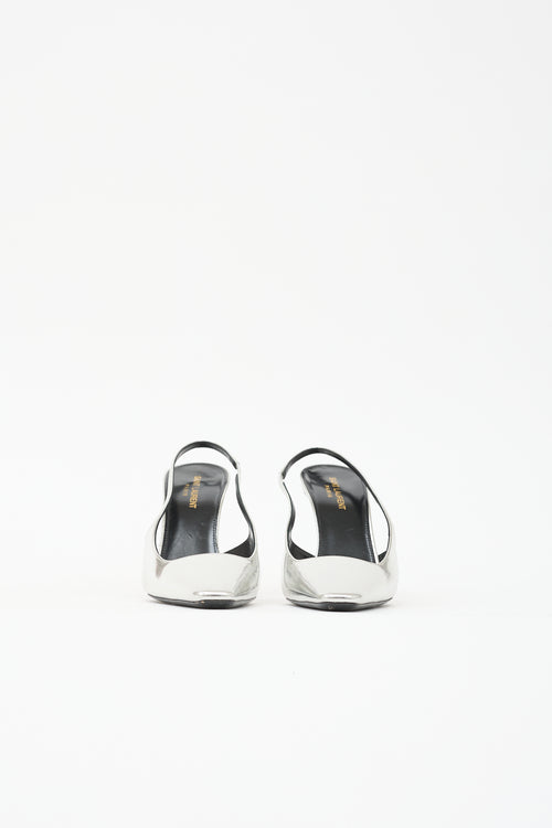 Saint Laurent Metallic Leather Tom Dream Heel