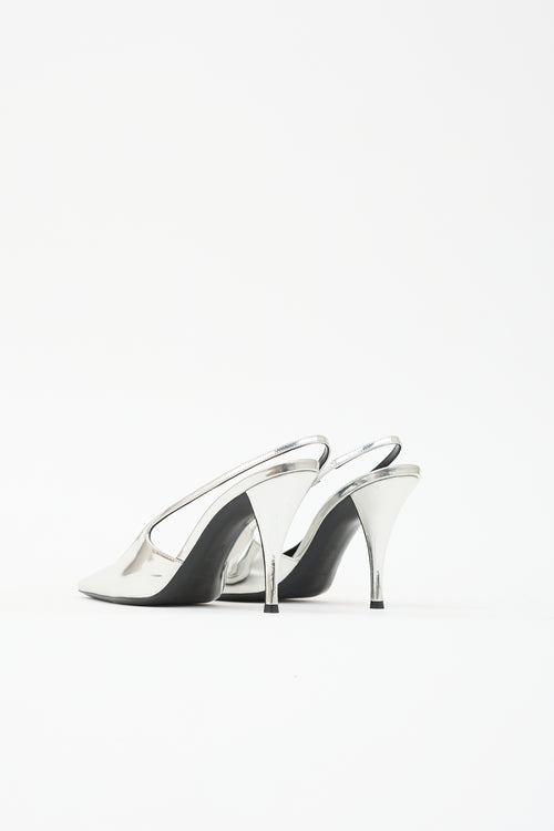Saint Laurent Metallic Leather Tom Dream Heel