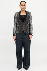 Saint Laurent Metallic Patterned Blazer