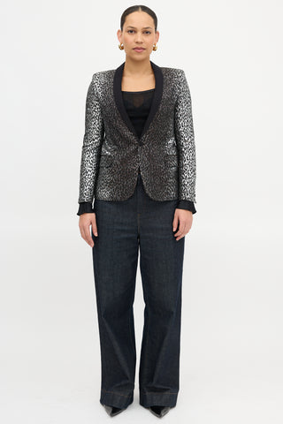 Saint Laurent Metallic Patterned Blazer