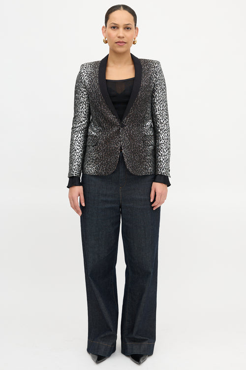 Saint Laurent Metallic Patterned Blazer