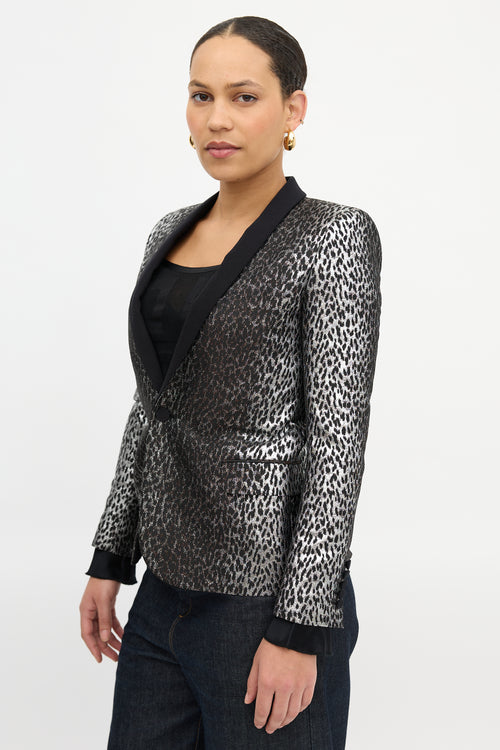Saint Laurent Metallic Patterned Blazer