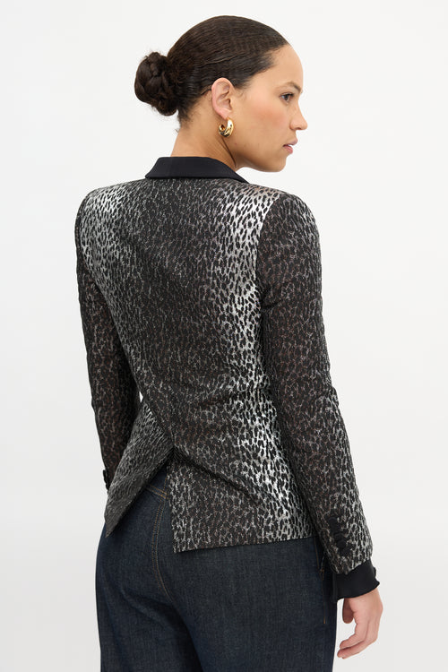 Saint Laurent Metallic Patterned Blazer