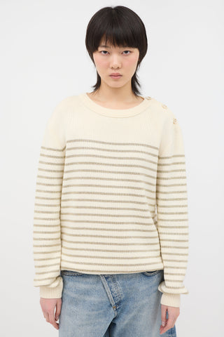 Saint Laurent Metallic Stripe Sweater