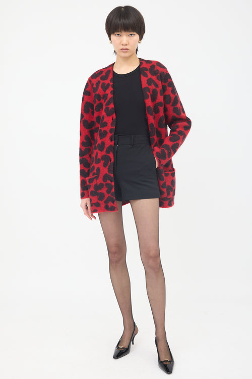Saint Laurent Mohair Heart Cardigan