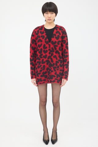 Saint Laurent Mohair Heart Cardigan