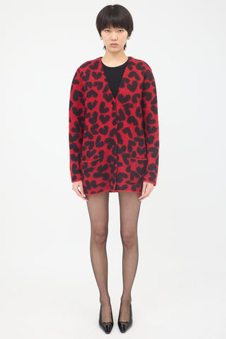 Saint Laurent Mohair Heart Cardigan