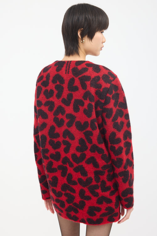 Saint Laurent Mohair Heart Cardigan