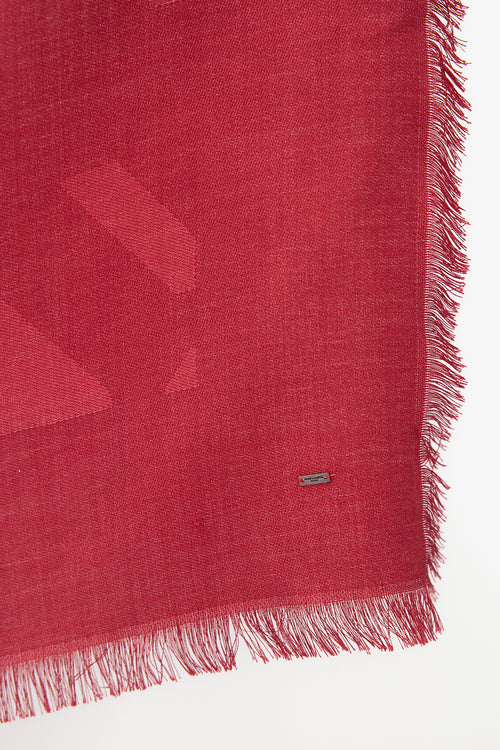 Saint Laurent Silk Cassandre Jacquard Scarf