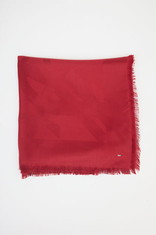 Saint Laurent Silk Cassandre Jacquard Scarf