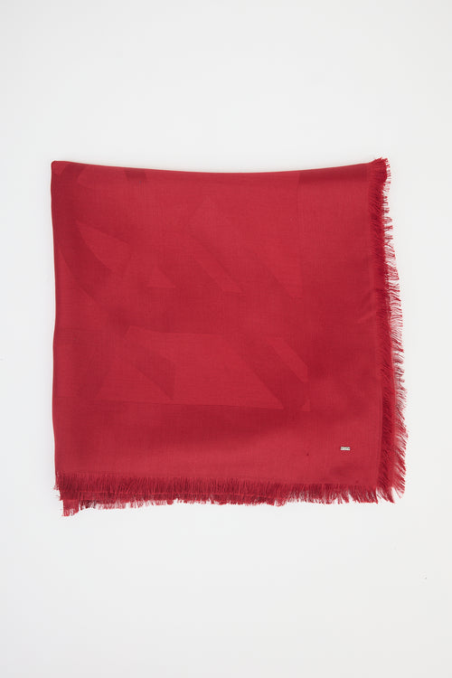 Saint Laurent Silk Cassandre Jacquard Scarf