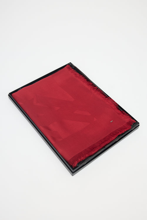 Saint Laurent Silk Cassandre Jacquard Scarf