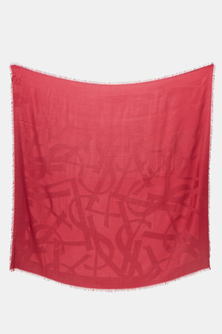 Saint Laurent Silk Cassandre Jacquard Scarf