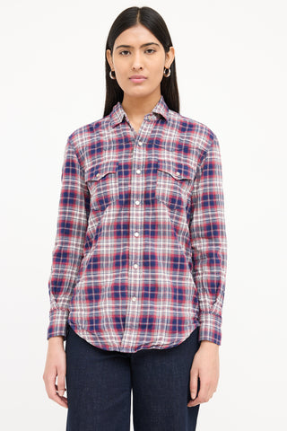 Saint Laurent Check Collar Shirt