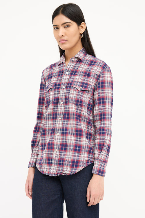Saint Laurent Check Collar Shirt