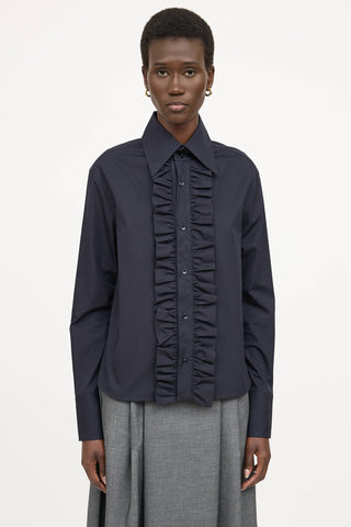 Saint Laurent Ruffle Button Up Shirt