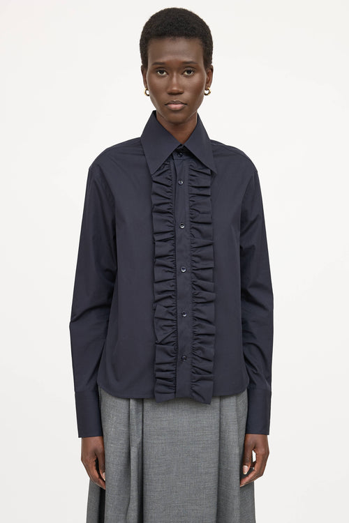 Saint Laurent Ruffle Button Up Shirt